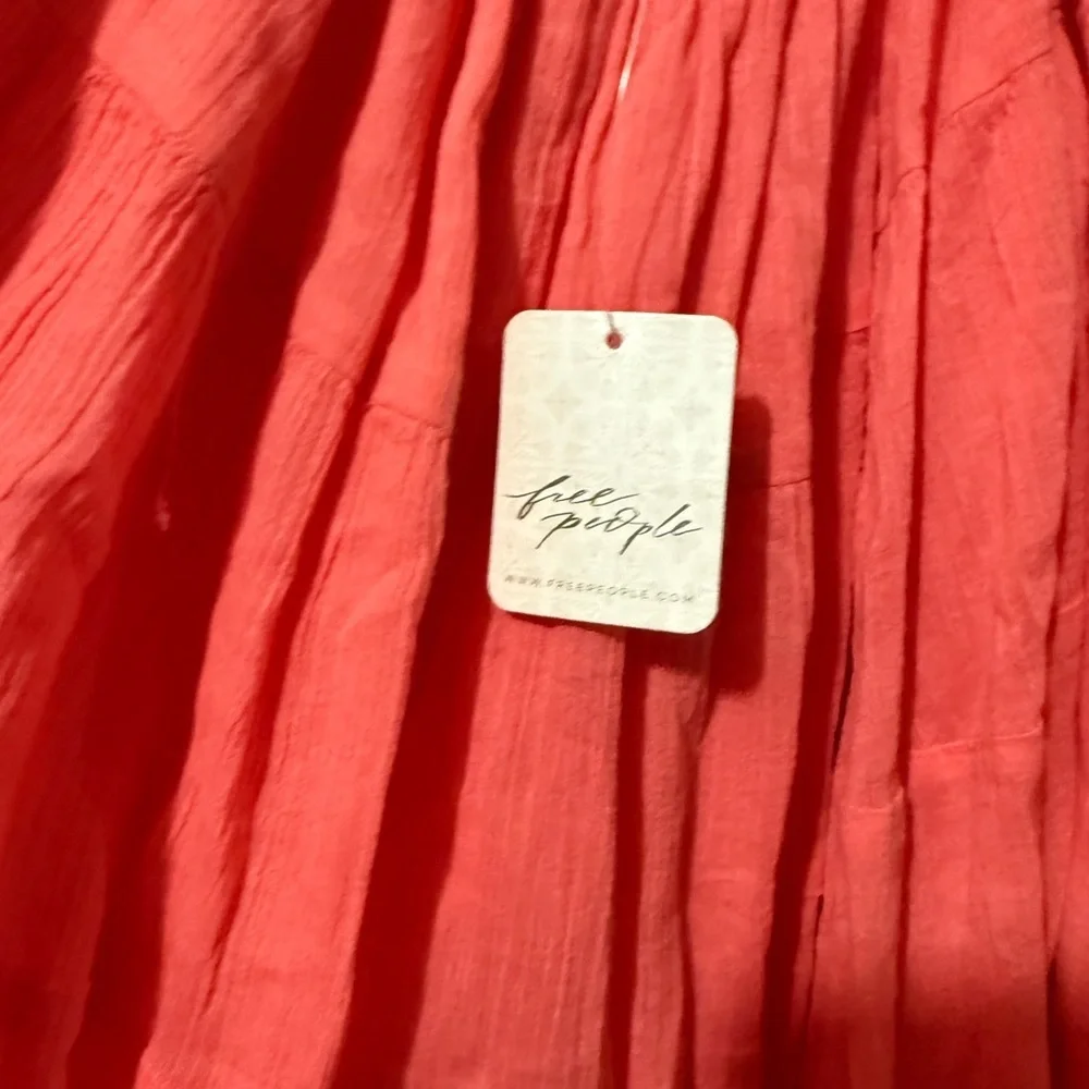 Free People Coral Tie-Front Swim Cover-Up